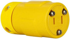 Value Collection - 125 VAC, 15 Amp, 1-15R NEMA, Straight, Ungrounded, Industrial Grade Connector - 2 Pole, 2 Wire, 1 Phase, Rubber, Yellow - Apex Tool & Supply
