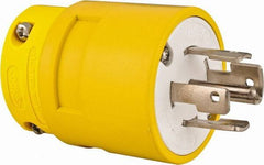 Value Collection - 120/208 VAC, 30 Amp, L21-30 NEMA, Straight, Ungrounded, Industrial Grade Plug - 4 Pole, 5 Wire, 3 Phase, Rubber, Yellow - Apex Tool & Supply