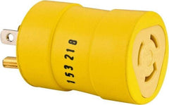 Woodhead Electrical - 1 Outlet, 125 VAC, 15 Amp, Yellow, Single Outlet Adapter - 5-15, L5-15 NEMA Configuration, CSA Certified, CSA File LR6837, UL File E10176, UL Listed - Apex Tool & Supply