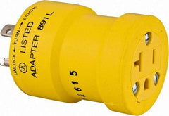 Woodhead Electrical - 1 Outlet, 125 VAC, 20 Amp, Yellow, Single Outlet Adapter - 5-20, L5-20 NEMA Configuration, CSA Certified, CSA File LR6837, UL File E10176, UL Listed - Apex Tool & Supply