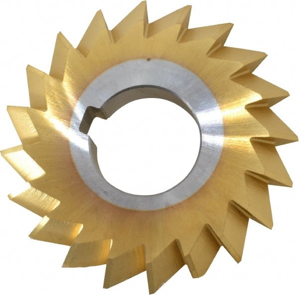 Made in USA - 2-3/4° 2-3/4" Cut Diam, 1/2" Cut Width, 1" Arbor, High Speed Steel Double-Angle Cutter - Apex Tool & Supply