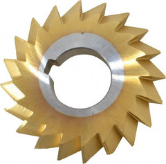 Made in USA - 2-3/4° 2-3/4" Cut Diam, 1/2" Cut Width, 1" Arbor, High Speed Steel Double-Angle Cutter - Apex Tool & Supply