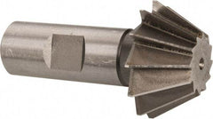 Made in USA - 1-1/2" Diam x 5/8" Width of Cut, 60° Included Angle, Shank Connection, High Speed Steel Single Angle Cutter - 3/4" Shank Diam, 2-3/4" Overall Length, Right Hand Cut, Uncoated - Apex Tool & Supply