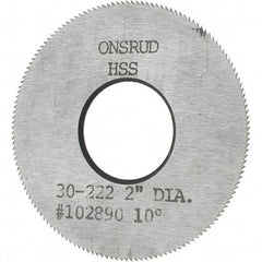Onsrud - 2" Diam x 0.032" Blade Thickness x 3/4" Arbor Hole Diam, 150 Tooth Slitting and Slotting Saw - Arbor Connection, High Speed Steel - Apex Tool & Supply