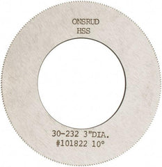 Onsrud - 3" Diam x 0.032" Blade Thickness x 1-5/8" Arbor Hole Diam, 224 Tooth Slitting and Slotting Saw - Arbor Connection, High Speed Steel - Apex Tool & Supply