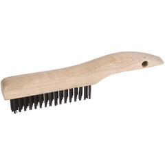 Hand Wire Scratch Brush, .012 Steel Wire Fill, 4 × 16 Rows, Plastic Handle - Apex Tool & Supply