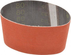 3M - 3-1/2" Wide x 15-1/2" OAL, 80 Grit, Ceramic Abrasive Belt - Ceramic, Medium, Coated, YF Weighted Cloth Backing, Wet/Dry, Series 777F - Apex Tool & Supply