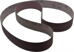 3M - 2" Wide x 72" OAL, 80 Grit, Aluminum Oxide Abrasive Belt - Aluminum Oxide, Medium, Coated, X Weighted Cloth Backing, Series 241D - Apex Tool & Supply