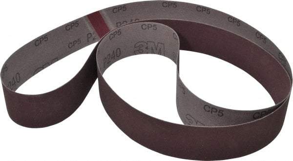 3M - 2" Wide x 72" OAL, 240 Grit, Aluminum Oxide Abrasive Belt - Aluminum Oxide, Very Fine, Coated, X Weighted Cloth Backing, Series 241D - Apex Tool & Supply