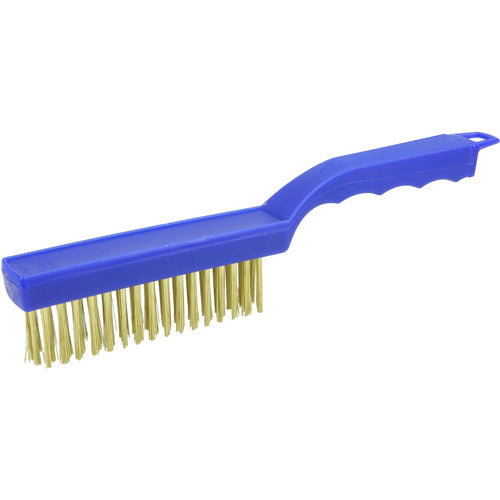 Hand Wire Scratch Brush, .012 Brass Wire Fill, Plastic Handle - Apex Tool & Supply