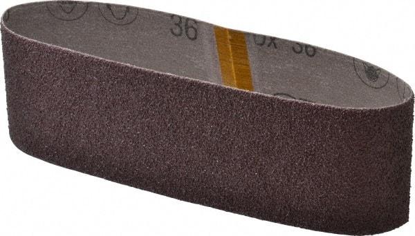 3M - 3" Wide x 21" OAL, 36 Grit, Aluminum Oxide Abrasive Belt - Aluminum Oxide, Very Coarse, Coated, X Weighted Cloth Backing, Series 341D - Apex Tool & Supply