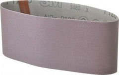 3M - 4" Wide x 21-3/4" OAL, 120 Grit, Aluminum Oxide Abrasive Belt - Aluminum Oxide, Fine, Coated, X Weighted Cloth Backing, Series 341D - Apex Tool & Supply