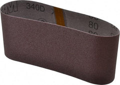 3M - 4" Wide x 21-3/4" OAL, 80 Grit, Aluminum Oxide Abrasive Belt - Aluminum Oxide, Medium, Coated, X Weighted Cloth Backing, Series 240D - Apex Tool & Supply