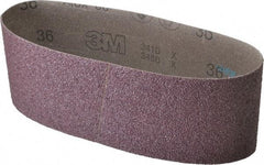 3M - 4" Wide x 24" OAL, 36 Grit, Aluminum Oxide Abrasive Belt - Aluminum Oxide, Very Coarse, Coated, X Weighted Cloth Backing, Series 341D - Apex Tool & Supply