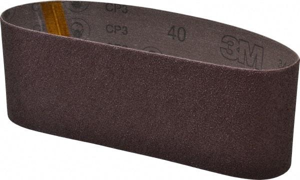 3M - 4" Wide x 24" OAL, 40 Grit, Aluminum Oxide Abrasive Belt - Aluminum Oxide, Coarse, Coated, X Weighted Cloth Backing, Series 341D - Apex Tool & Supply