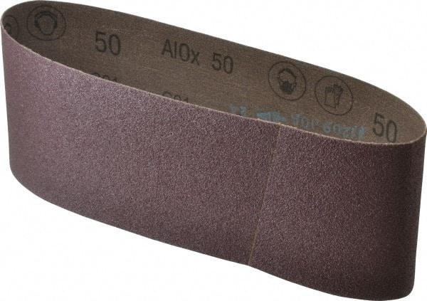 3M - 4" Wide x 24" OAL, 50 Grit, Aluminum Oxide Abrasive Belt - Aluminum Oxide, Coarse, Coated, X Weighted Cloth Backing, Series 341D - Apex Tool & Supply