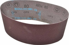 3M - 4" Wide x 24" OAL, 80 Grit, Aluminum Oxide Abrasive Belt - Aluminum Oxide, Medium, Coated, X Weighted Cloth Backing, Series 341D - Apex Tool & Supply