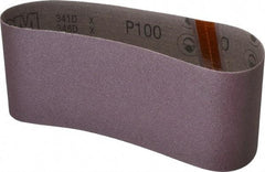 3M - 4" Wide x 24" OAL, 100 Grit, Aluminum Oxide Abrasive Belt - Aluminum Oxide, Fine, Coated, X Weighted Cloth Backing, Series 341D - Apex Tool & Supply