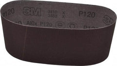 3M - 4" Wide x 24" OAL, 120 Grit, Aluminum Oxide Abrasive Belt - Aluminum Oxide, Fine, Coated, X Weighted Cloth Backing, Series 341D - Apex Tool & Supply