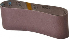 3M - 4" Wide x 24" OAL, 80 Grit, Aluminum Oxide Abrasive Belt - Aluminum Oxide, Medium, Coated, X Weighted Cloth Backing, Series 240D - Apex Tool & Supply