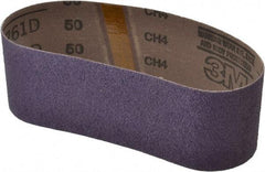 3M - 3" Wide x 21" OAL, 50 Grit, Ceramic Abrasive Belt - Ceramic, Coarse, Coated, Y Weighted Cloth Backing, Series 761D - Apex Tool & Supply