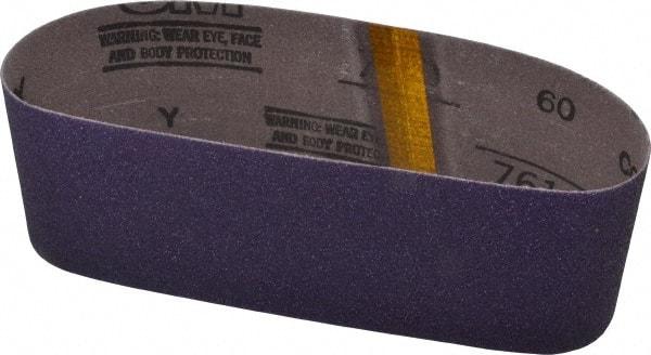 3M - 3" Wide x 21" OAL, 60 Grit, Ceramic Abrasive Belt - Ceramic, Medium, Coated, Y Weighted Cloth Backing, Series 761D - Apex Tool & Supply