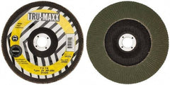 Tru-Maxx - 80 Grit, 7" Disc Diam, 7/8" Center Hole, Type 29 Zirconia Alumina Flap Disc - 8,600 Max RPM, Arbor Attaching System, Coated - Apex Tool & Supply