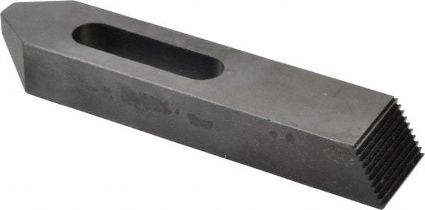 Jergens - 3/4" Stud, Low Carbon Steel, Plain Strap Clamp - 2-1/4" Travel, 8" OAL x 1-3/4" Wide x 1-1/8" High, Black Oxide Finish, Tapered Nose - Apex Tool & Supply