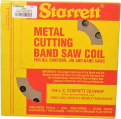 Starrett - 1/8" x 100' x 0.025" Carbon Steel Band Saw Blade Coil Stock - 14 TPI, Toothed Edge, Straight Form, Raker Set, Flexible Back, No Rake Angle, Constant Pitch, Contour Cutting - Apex Tool & Supply