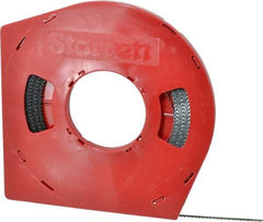 Starrett - 1/4" x 100' x 0.025" Carbon Steel Band Saw Blade Coil Stock - 6 TPI, Toothed Edge, Straight Form, Raker Set, Flexible Back, No Rake Angle, Constant Pitch, Contour Cutting - Apex Tool & Supply