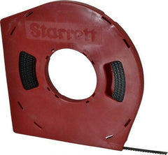 Starrett - 3/8" x 100' x 0.025" Carbon Steel Band Saw Blade Coil Stock - 6 TPI, Toothed Edge, Straight Form, Raker Set, Flexible Back, No Rake Angle, Constant Pitch, Contour Cutting - Apex Tool & Supply