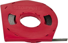 Starrett - 1/2" x 100' x 0.025" Carbon Steel Band Saw Blade Coil Stock - 6 TPI, Toothed Edge, Straight Form, Raker Set, Flexible Back, No Rake Angle, Constant Pitch, Contour Cutting - Apex Tool & Supply