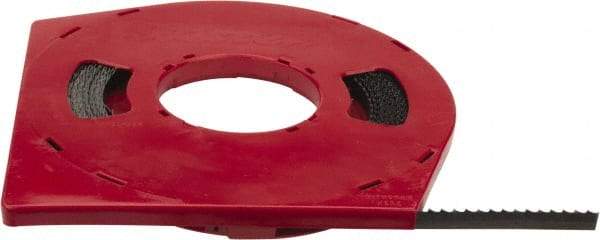 Starrett - 1/2" x 100' x 0.025" Carbon Steel Band Saw Blade Coil Stock - 4 TPI, Toothed Edge, Skip Form, Raker Set, Flexible Back, No Rake Angle, Constant Pitch, Contour Cutting - Apex Tool & Supply