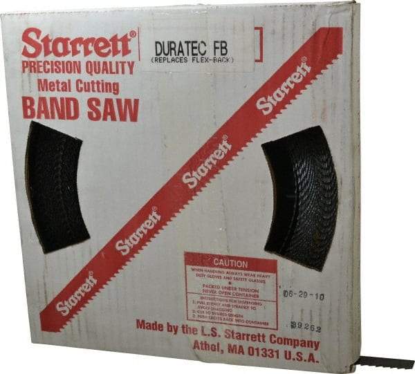 Starrett - 3/4" x 100' x 0.032" Carbon Steel Band Saw Blade Coil Stock - 4 TPI, Toothed Edge, Hook Form, Raker Set, Flexible Back, Positive Angle, Constant Pitch, Contour Cutting - Apex Tool & Supply