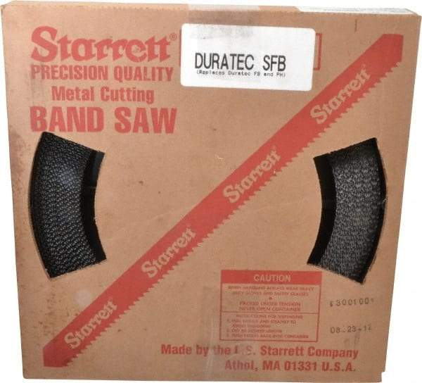Starrett - 3/4" x 100' x 0.032" Carbon Steel Band Saw Blade Coil Stock - 6 TPI, Toothed Edge, Straight Form, Raker Set, Flexible Back, No Rake Angle, Constant Pitch, Contour Cutting - Apex Tool & Supply