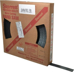 Starrett - 1" x 100' x 0.035" Carbon Steel Band Saw Blade Coil Stock - 10 TPI, Toothed Edge, Straight Form, Raker Set, Flexible Back, No Rake Angle, Constant Pitch, Contour Cutting - Apex Tool & Supply