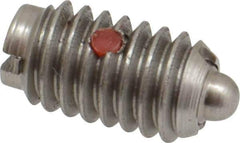 Gibraltar - 5/16-18, 9/16" Thread Length, 1/12" Plunger Projection, Stainless Steel Threaded Spring Plunger - 0.135" Max Plunger Diam, 0.562" Plunger Length, 3.75 Lb Init End Force, 15.5 Lb Final End Force - Apex Tool & Supply
