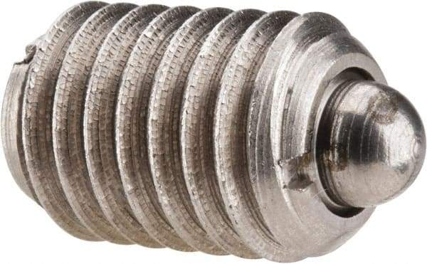 Gibraltar - 1/2-13, 3/4" Thread Length, 0.151" Plunger Projection, Stainless Steel Threaded Spring Plunger - 1/4" Max Plunger Diam, 0.75" Plunger Length, 1.75 Lb Init End Force, 5.5 Lb Final End Force - Apex Tool & Supply