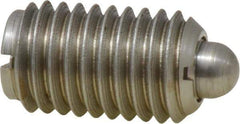 Gibraltar - 5/8-11, 1-1/16" Thread Length, 0.215" Plunger Projection, Stainless Steel Threaded Spring Plunger - 0.31" Max Plunger Diam, 1.062" Plunger Length, 7 Lb Init End Force, 50 Lb Final End Force - Apex Tool & Supply