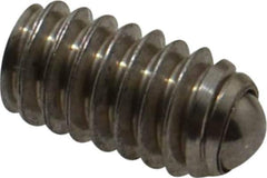Gibraltar - 1/2" OAL, 1/4-20, Stainless Steel, Headless Rolling Ball End Clamping Screw - 0.157" Ball Diam - Apex Tool & Supply