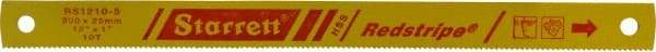 Starrett - 12" Long, 10 Teeth per Inch, High Speed Steel Power Hacksaw Blade - Toothed Edge, 1" Wide x 0.05" Thick - Apex Tool & Supply