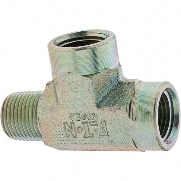 Eaton - Stainless Steel Industrial Pipe Tee - MNPT x FNPT x FNPT - Apex Tool & Supply