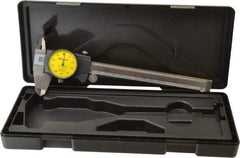 Mitutoyo - 0mm to 150mm Range, 0.01 mm Graduation, 1mm per Revolution, Dial Caliper - Yellow Face, 40mm Jaw Length, Accurate to 0.03mm - Apex Tool & Supply
