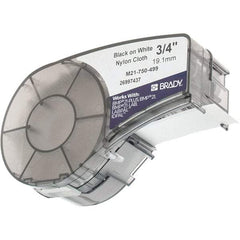 Brady - 3/4" Wide x 192" Long, White Flexible Nylon Label Tape - For BMP21 Plus Portable Label Printer, IDPAL Handheld Label Maker - Apex Tool & Supply