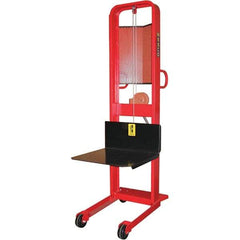 Wesco Industrial Products - 1,000 Lb Capacity, 68" Lift Height, Winch Steel Stacker Manually Operated Lift - Apex Tool & Supply
