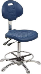 Bevco - Adjustable Chair - 18" Wide x 17-1/4" Deep, Polyurethane Seat, Blue - Apex Tool & Supply