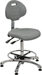 Bevco - Adjustable Chair - 18" Wide x 17-1/4" Deep, Polyurethane Seat, Gray - Apex Tool & Supply