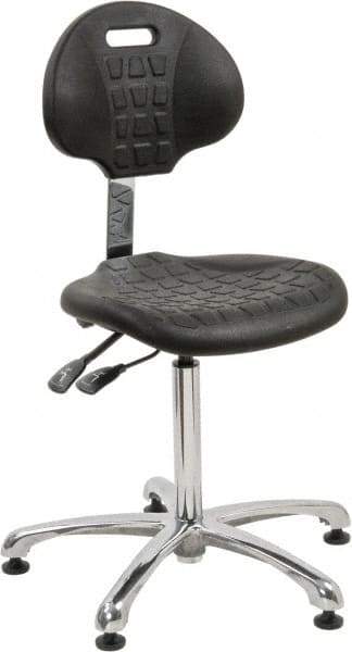 Bevco - Adjustable Chair - 18" Wide x 17-1/4" Deep, Polyurethane Seat, Black - Apex Tool & Supply