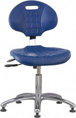 Bevco - Adjustable Chair - 18" Wide x 17-1/4" Deep, Polyurethane Seat, Blue - Apex Tool & Supply