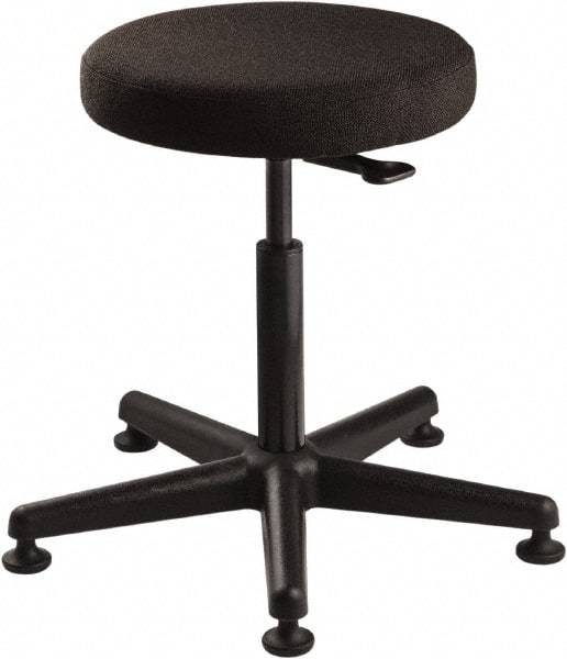 Bevco - 15" Wide x 15" Deep x 24 to 34" High, Reinforced Plastic Base, Adjustable Seat Stool - Fabric Seat, Black - Apex Tool & Supply